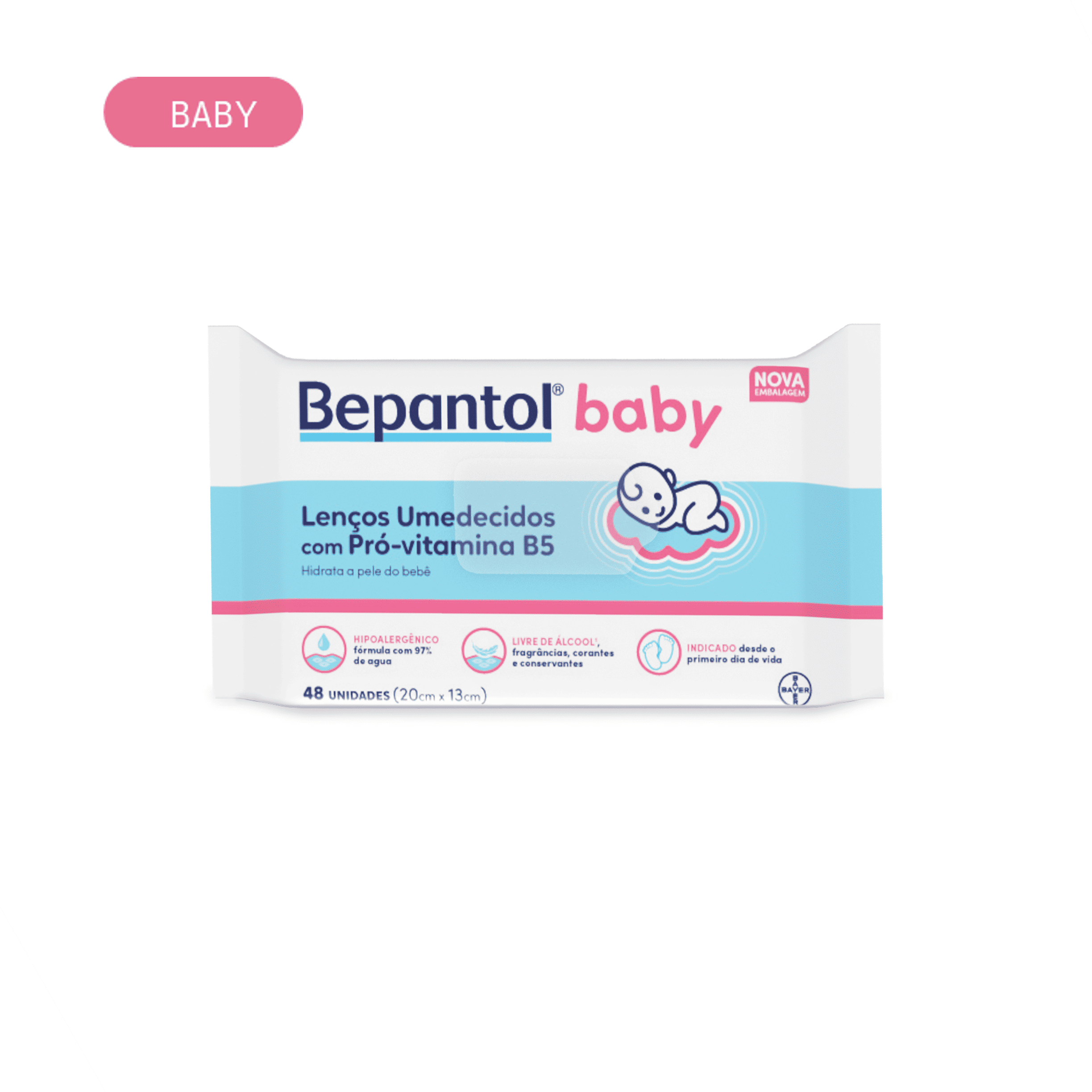 Lenços Umedecidos Bepantol® Baby 48 unidades