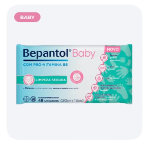Bepantol® Baby Lenços Umedecidos Limpeza Protetora 48 Unidades
